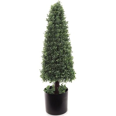 30" Artificial Boxwood Cone Topiary Tree - UV-Resistant Faux Plant for Indoor & Outdoor Decor - Lifelike Pre-Potted Greenery for Home, Office - Easy Maintenance, Stylish Accent