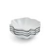 Portmeirion Sophie Conran Floret Stoneware Pasta Bowls 9 Inch- Set of 4 - Dishwasher & Microwave Safe Great Kitchen Home Use for Serving Soup Salad & More, Dove Grey view 1