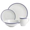 10 Strawberry Street Caf Stripe 16 Piece Coupe Dinnerware Set, Blue view 2
