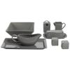 10 Strawberry Street Nova Square 40 pc Dinnerware Set, Gray view 3