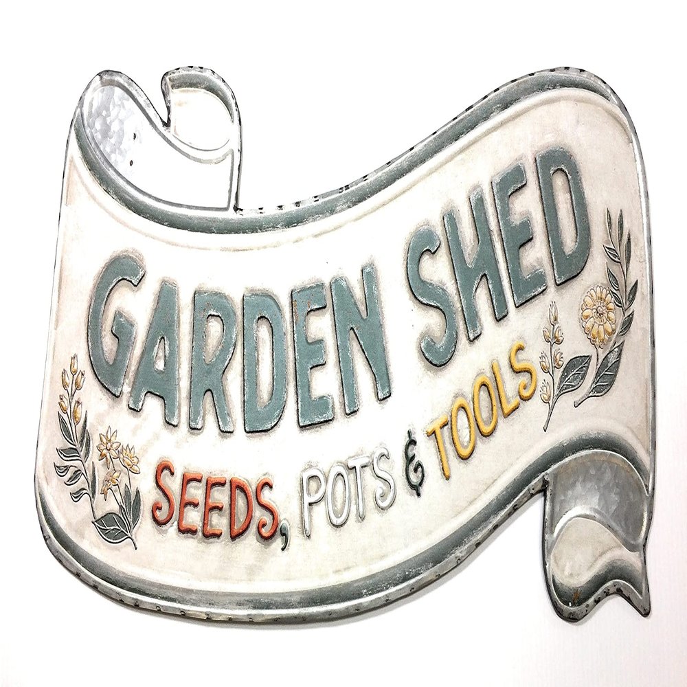 CTW Home Garden Shed Scroll Embossed Vintage Style Metal Sign