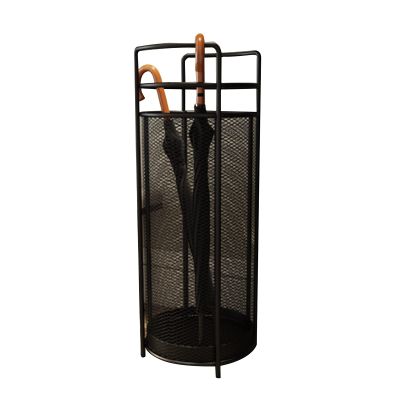 Umbrella Racks WXYZ Long and Short Umbrella Stand, Metal Wrought Iron Hollowout Umbrella Barrel, with Removable Drip Tray, 27x70cm (Color : Black)
