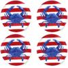 Coastal Living Seascapes Seaside Seashore Melamine Dinner Plates 11-Inch, Set of 4 (Blue Crab on Red and White Stripes) view 1