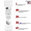 Magnetic Empty Small Hexagon Glass Spice Jars 20 Sets With Lids, Shaker, Board, Labels - DIY Spice Tins/Rack for Refrigerator, Fridge, Cabinet, Wall Mount view 2