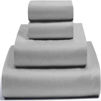 500 Thread Count 100% Combed Pure Cotton Best Sheets For Bed. California King Size Secure-Fit Deep Pocket Sheet Set with Elastic, Hotel Sheets 6-10" Inches Deep Pocket ( Solid, Silver Grey )