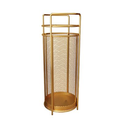 Umbrella Racks WXYZ Home Office Business Umbrella Stand, Hollowout Umbrella Bucket with Detachable Drip Tray, Can Store Long and Short Umbrellas, 27x70cm (Color : Gold)