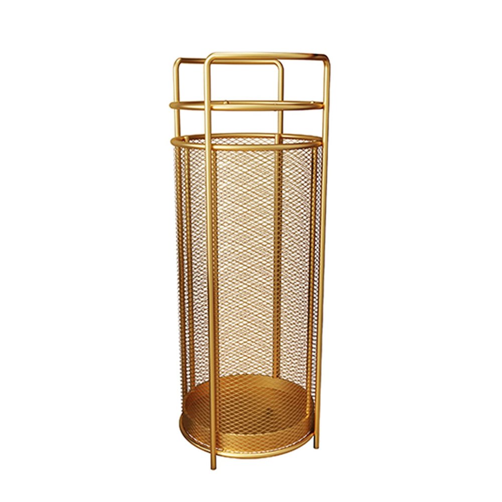 Umbrella Racks WXYZ Home Office Business Umbrella Stand, Hollowout Umbrella Bucket with Detachable Drip Tray, Can Store Long and Short Umbrellas, 27x70cm (Color : Gold)