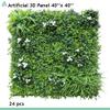 SunnyRoyal 24 Pcs 40"x40" Artificial Boxwood Panels Grass Wall Greenery Backdrop Decor Privacy Hedge Fence Screen for Outdoor Indoor Backyard Garden Decoration, 40"x40" 2 Mixed Leave view 2