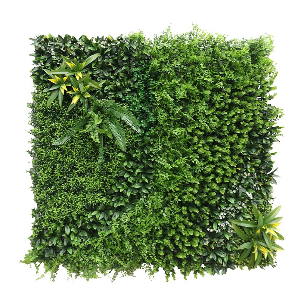 ECOOPTS 40"x40" Faux Ivy Privacy Fence Screen Artificial Boxwood Panels Topiary Hedge Plants for Indoor Outdoor Decoration, #3 Mixed Leave, 6 Packs