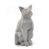 Abstract Resin Cat Sculpture Imitation Cement Elephant Statue Geometric Animal Modern Figurines for Home Office Desk Decoration Gifts (Size : Cat) view 1