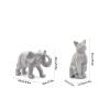 Abstract Resin Cat Sculpture Imitation Cement Elephant Statue Geometric Animal Modern Figurines for Home Office Desk Decoration Gifts (Size : Cat) view 2