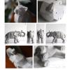 Abstract Resin Cat Sculpture Imitation Cement Elephant Statue Geometric Animal Modern Figurines for Home Office Desk Decoration Gifts (Size : Cat) view 3