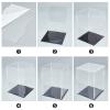 FINGERINSPIRE Acrylic Box with Black Stand and Rubber Band, 4x4x6 inch Cube Clear Acrylic Display Cases for Collectibles, Self-Assembly Dustproof Countertop Box for Toys and Collections view 4