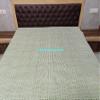 Sophia-Art Indian King/Twin Handmade Bohemian Hand Block Print Pure Cotton Bedspread Kantha Stitch Hippie Kantha Bed Spread Reversible Bedcover Throw Quilt (Green Diamond, 60 * 90" with sham Cover) view 2