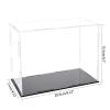 FINGERINSPIRE Acrylic Box with Black Stand and Rubber Band 7.8x4x5.9inch Cube Clear Acrylic Display Cases for Collectibles, Self-Assembly Dustproof Countertop Box for Toys and Collections view 2