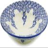 Polmedia Polish Pottery Pasta Bowl 11-inch UNIKAT - Flower Vines Pattern Handmade in Boleslawiec Poland + Certificate of Authenticity view 1