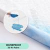 Ambesonne Bed Protector Pad with Waterproof Backing Soft Breathable Texture Geometric Pattern Square Fitted Sheet Style Mattress Cover for Utmost Comfort and Premium Sleep Quality, King White view 2