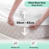 Ambesonne Bed Protector Pad with Waterproof Backing Soft Breathable Texture Geometric Pattern Square Fitted Sheet Style Mattress Cover for Utmost Comfort and Premium Sleep Quality, King White view 3