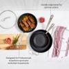 All-Clad HA1 Hard Anodized Nonstick Fry Pan Set  3-Piece Cookware, 8", 10", 12" Skillets with Lid, Induction Compatible, Oven Safe to 500F, Lid Safe to 350F, Black view 3