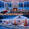 KNONEW 99FT 1216 LED Christmas Lights Outdoor Decorations 8 Modes White Curtain String Light with 228 Drops, Clear Wire LED String Light Indoor Decor for Wedding Party Holiday Christmas view 4