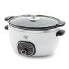 GreenLife 6QT Slow Cooker, Non-Toxic PFAS-Free Ceramic Nonstick Removable Interior Bowl, Programmable, Family Friendly, Keep Warm, Stovetop & Oven Safe, Dishwasher Safe Crock, Timer, Glass Lid, White view 1