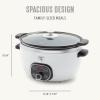 GreenLife 6QT Slow Cooker, Non-Toxic PFAS-Free Ceramic Nonstick Removable Interior Bowl, Programmable, Family Friendly, Keep Warm, Stovetop & Oven Safe, Dishwasher Safe Crock, Timer, Glass Lid, White view 2