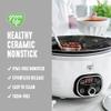 GreenLife 6QT Slow Cooker, Non-Toxic PFAS-Free Ceramic Nonstick Removable Interior Bowl, Programmable, Family Friendly, Keep Warm, Stovetop & Oven Safe, Dishwasher Safe Crock, Timer, Glass Lid, White view 3