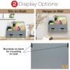 Wood Desk Organizer, 6 Compartments 2 Drawer Supplies Rack - Solid Gray view 3