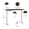 Bush Business Furniture 60-inch Electric Height Adjustable Standing Desk, Ergonomic Sit-Stand Computer Table for Home and Professional Office, Move 40 Series, Black Walnut with Metallic Gray Base view 3