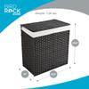 BIRDROCK HOME Divided Laundry Hamper with Lid - Brown - Double Sorter with Liner Bags - Large Collapsible Hampers - Foldable Bin - Synthetic PE Rattan - Hand Woven - Clothes Basket view 2