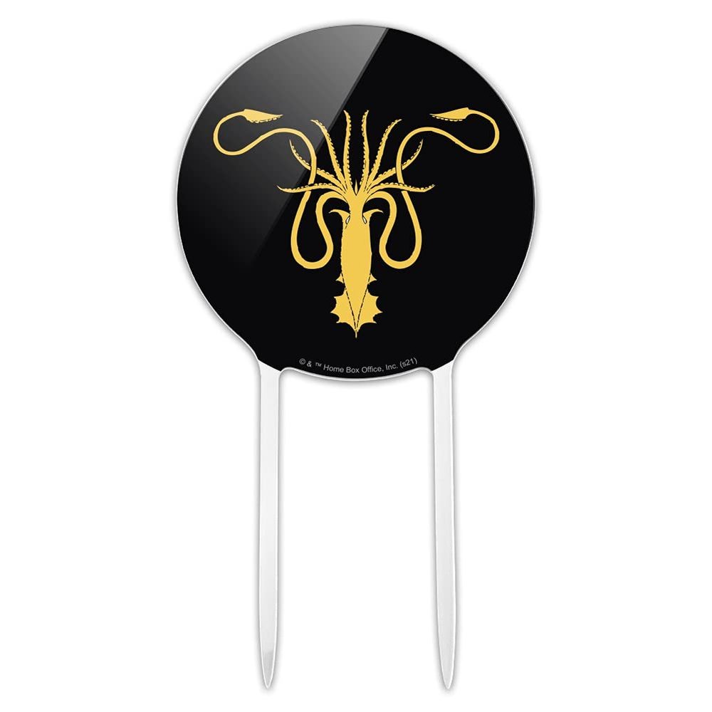 Acrylic Game of Thrones Greyjoy Sigil Cake Topper Party Decoration for Wedding Anniversary Birthday Graduation