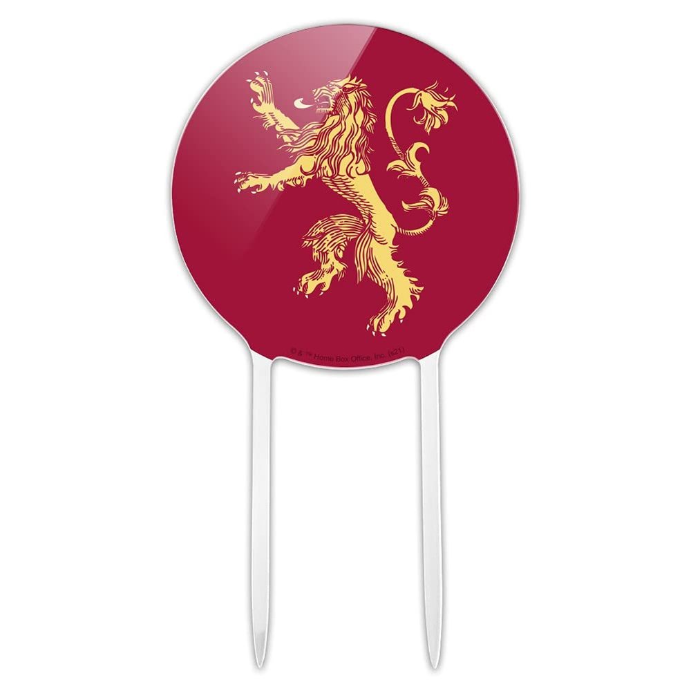 Acrylic Game of Thrones Lanister Sigil Cake Topper Party Decoration for Wedding Anniversary Birthday Graduation