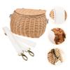 Cabilock 1pc Boy Girl Bike Storage Basket Handmade Rattan Front Handlebar Container for Boys and Girls for Carrying Snacks and Toys view 3