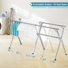JAUREE 79 Inches Clothes Drying Rack, Drying Rack Clothing Folding Indoor Outdoor, Heavy Duty Stainless Steel Laundry Rack, Foldable Portable Large Clothes Rack Garment Rack with 20 Windproof Hooks view 2