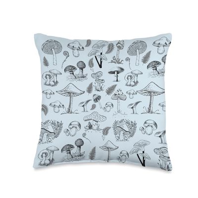 Vintage Mushroom | Cottagecore Aesthetic Throw Pillow