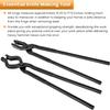 Blacksmith Tongs Set Knife Making Wolf Jaw V-Bit Starter Beginner Bladesmith Anvil Vise Forge Tool Kit (2 Tongs) view 4