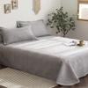 vctops 3 Piece Classic Solid Qulit Set Queen Size Geometric Stripe Stitched Pattern Lightweight Bedspread Coverlet Bed Cover (Grey, Queen) view 1