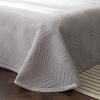 vctops 3 Piece Classic Solid Qulit Set Queen Size Geometric Stripe Stitched Pattern Lightweight Bedspread Coverlet Bed Cover (Grey, Queen) view 3