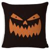 Victoryhome Halloween Pillows Halloween Pumpkin Smiley Face Pumpkin Pillow Covers,Home Decorative Throw Pillow Covers 18 inch x 18 inch Set of 4 Cotton Linen, 1, ssss, Yellow Black view 2