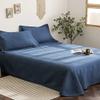 vctops 3 Piece Classic Solid Qulit Set Queen Size Geometric Stripe Stitched Pattern Lightweight Bedspread Coverlet Bed Cover (Blue, Queen) view 1