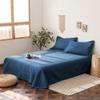 vctops 3 Piece Classic Solid Qulit Set Queen Size Geometric Stripe Stitched Pattern Lightweight Bedspread Coverlet Bed Cover (Blue, Queen) view 2