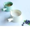 Gravy Boat Japanese Style Ceramic Milk Cup With Handle Western Food Mini Milk Cup Home Juice Jar Coffee Creamer Jar Seasoning Jar Suitable for Kitchen Dessert Shops Gravy Sauce Boat (Color : Beige) view 4