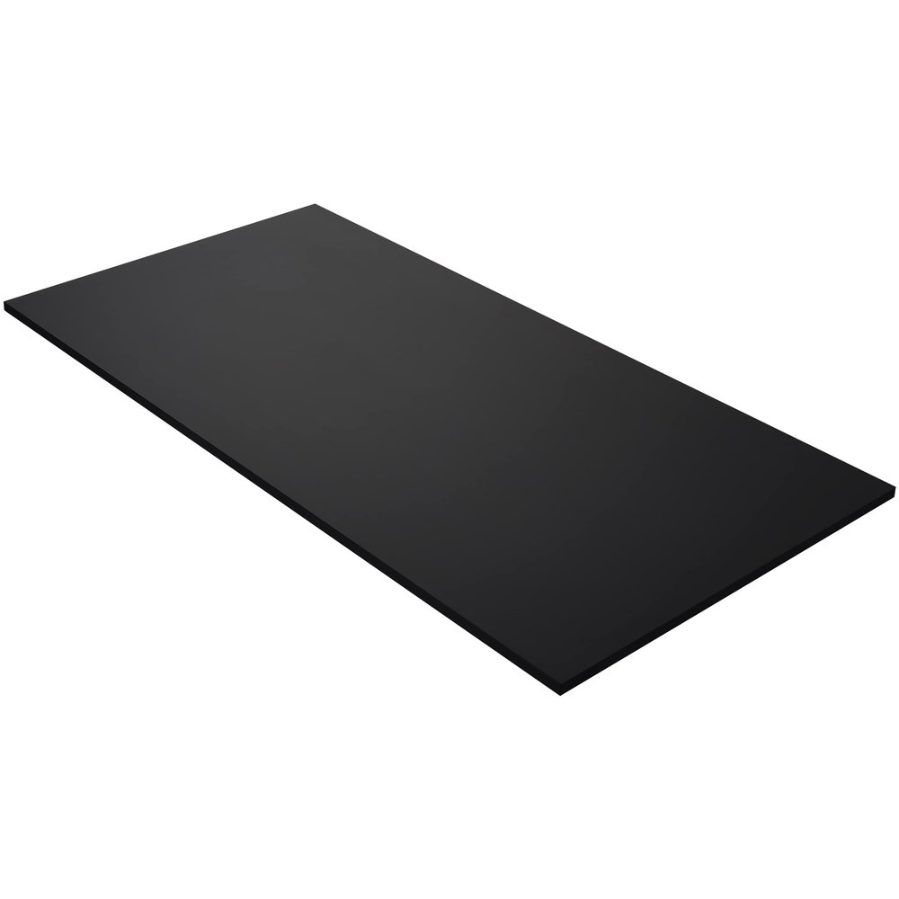 Kaboon Universal Table Top 27.5" D x 55" W, Solid One-Piece Wood Desktop, Universal Wood Countertop, Reversible Melamine Top, Double Desks, Laundry Folding Table, L-Desk, Black