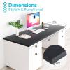 Kaboon Universal Table Top 27.5" D x 55" W, Solid One-Piece Wood Desktop, Universal Wood Countertop, Reversible Melamine Top, Double Desks, Laundry Folding Table, L-Desk, Black view 3