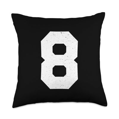 #8 Jersey Uniform Varsity Sports Number, 8th Birthday Eight Throw Pillow