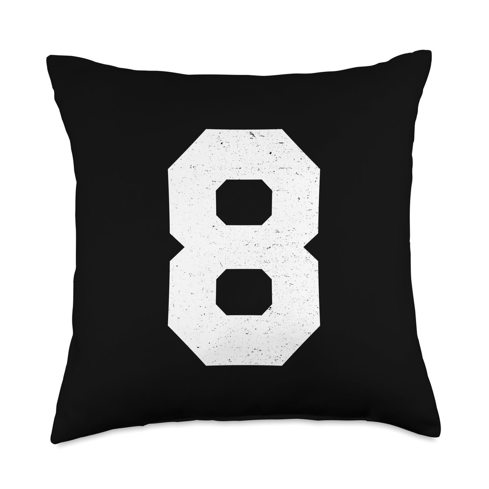 #8 Jersey Uniform Varsity Sports Number, 8th Birthday Eight Throw Pillow