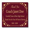 2" H x 4" W, Elegant Heart Engraved Brass Plaque, Memorial Name Plate, Maroon Plate with Gold Text, Customize Message, Made in USA view 1