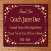 2" H x 4" W, Elegant Heart Engraved Brass Plaque, Memorial Name Plate, Maroon Plate with Gold Text, Customize Message, Made in USA view 2