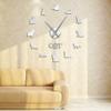 Scottish Fold Cat Mirror Effect Sticker DIY Wall Art Giant Wall Clock Cat Lovers Scot Fold Exclusive Wall Clock Kitty Home Decor Silver 47Inch(120cm) view 3