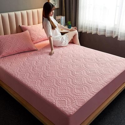 CFYCYHDZHT Comfortable Bed Sheet Thick Quilted Waterproof Printed Bed Sheets, Suitable for The Elderly Kids Pure Color Mattress Protector Jade 180cm200cm